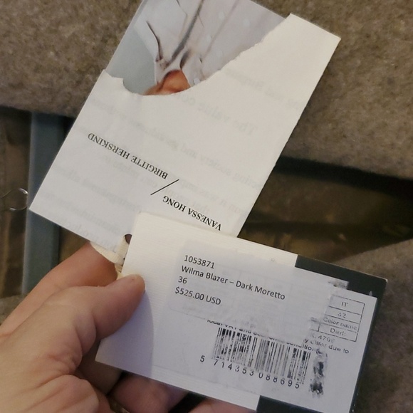 Vanessa Hong X Birgitte Herskind Wilma Blazer In Dark Morreto Size 4 NWT'S - Picture 10 of 16